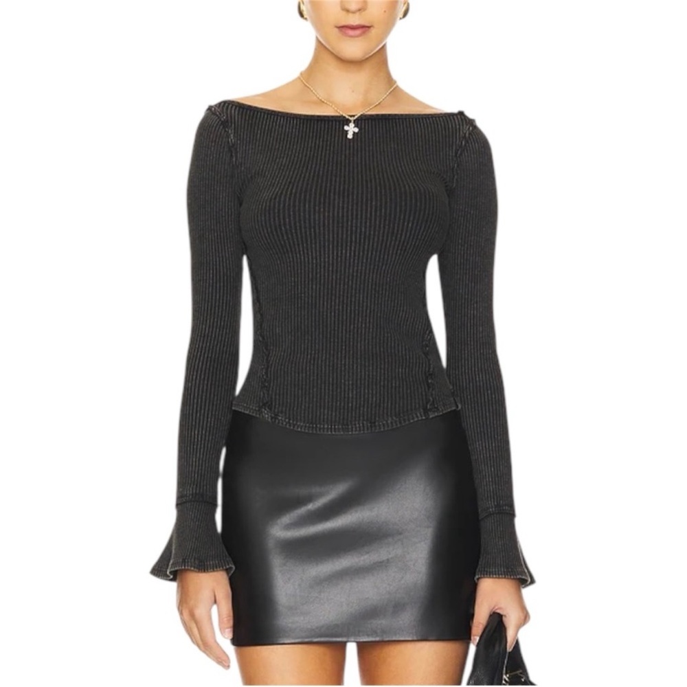 NWT – Free People | We The Free - Soul Sister Thermal LS Top - Black - Sz. XS